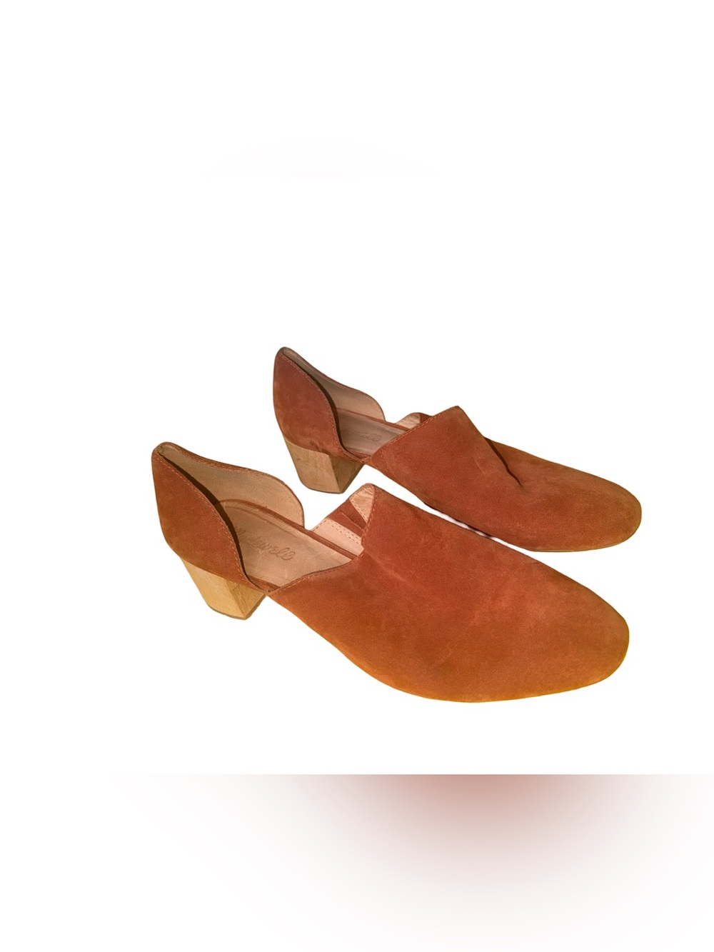 Madewell, the Kirstie low-cut suede booties in rust orange size 9.5